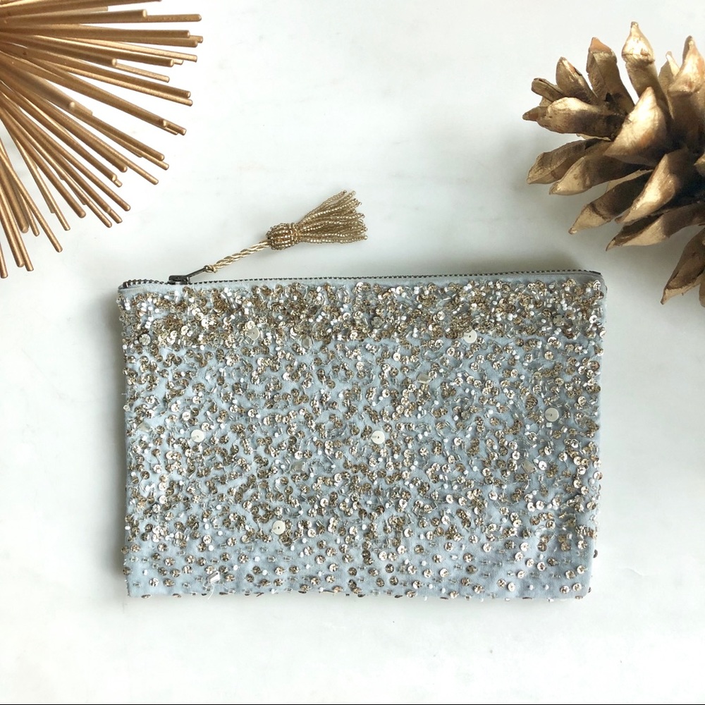 Vintage gold/silver sequin clutch